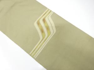 手織り節紬　幾何学模様織り出し　名古屋帯